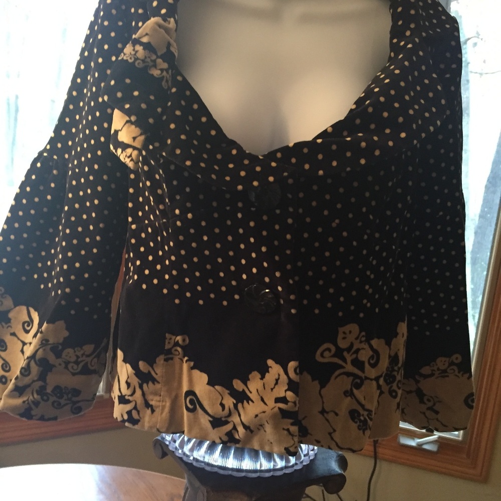 Anthropologie Elevenses Proscenium Velvet Blazer~8